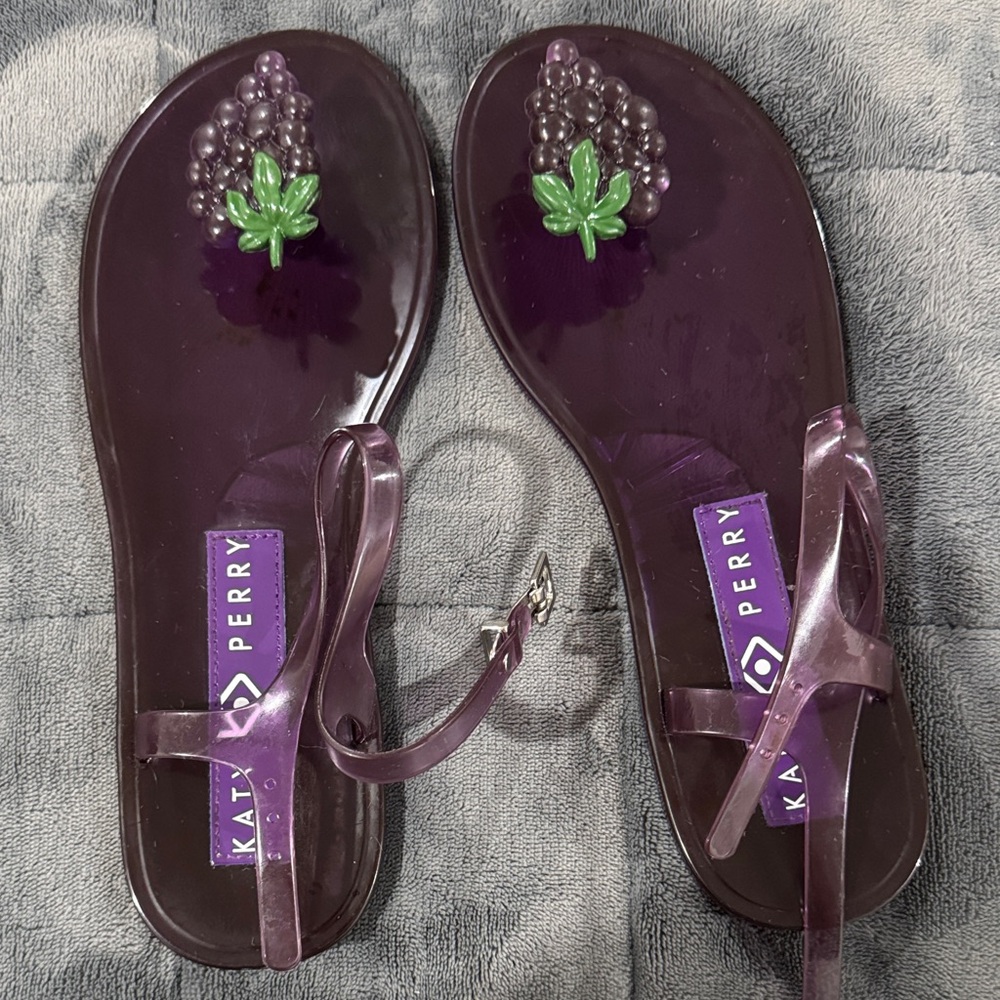 Katy Perry Collections Purple Sandals with grape Embellishment
